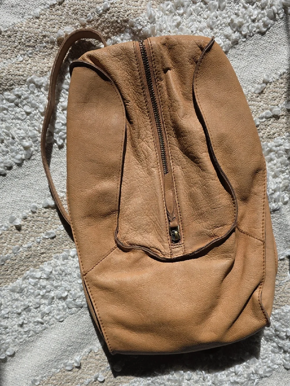 Cut N' Paste Los Angeles Tan Leather Backpack Crossbody Shoulder